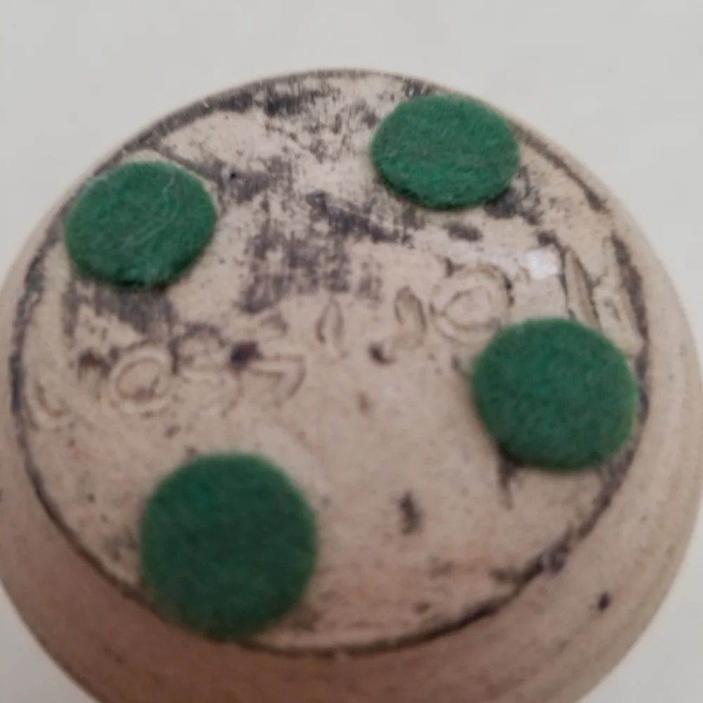 Handcrafted Signed Blue and Tan Vase - Picture 3 of 5